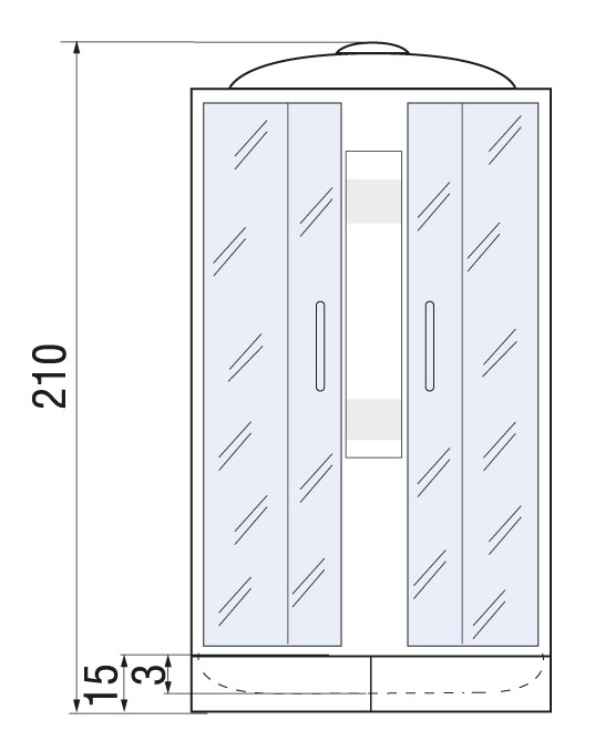 Душевая кабина River Nara Light 80/15 МТ 80x80 хром, матовое