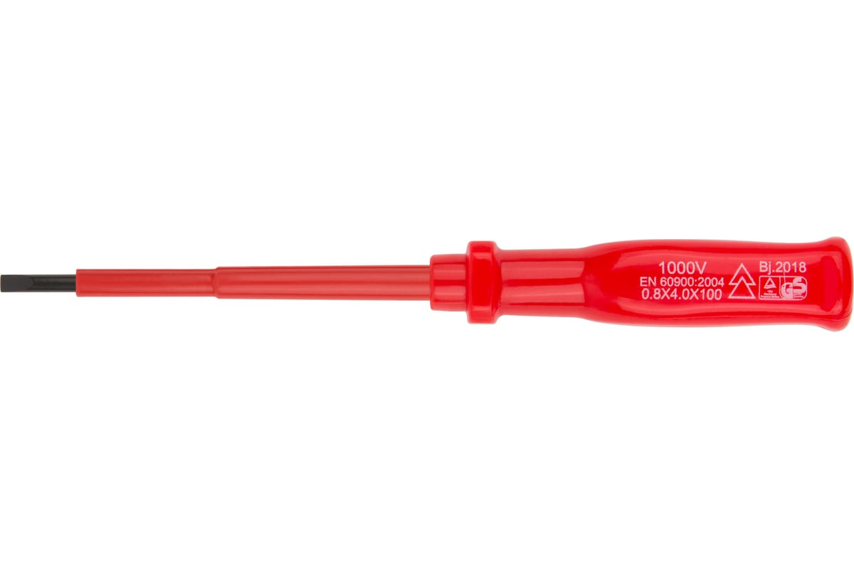 Изолированная отвертка CrV 1000V 4х100 мм FIT 55802