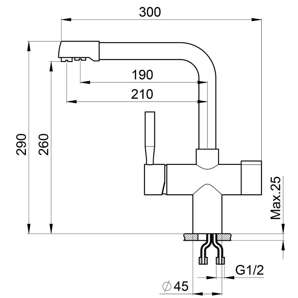 Смеситель для кухни Point PN3104B черный