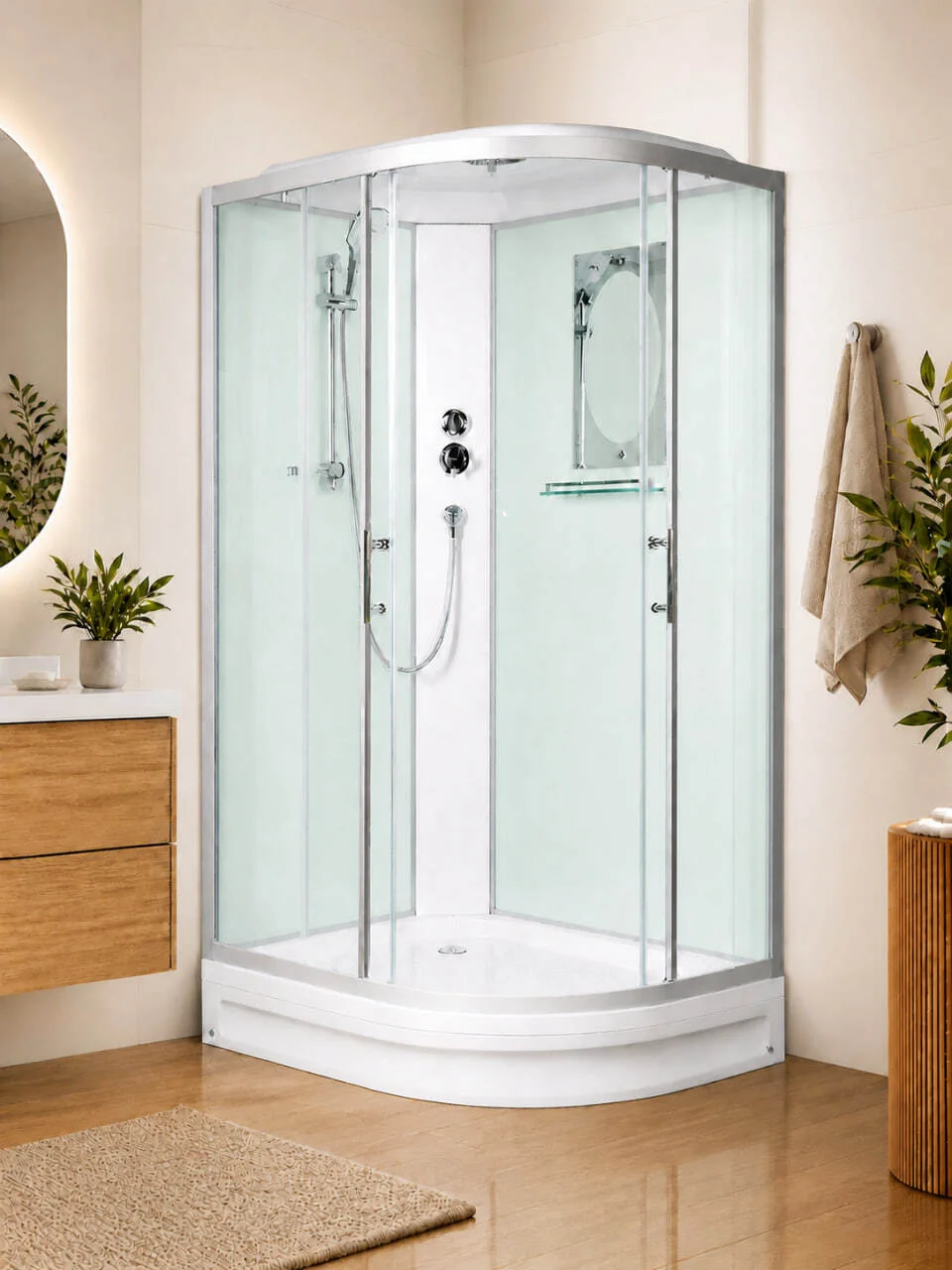 Душевая кабина WeltWasser WW500 WERRA XL 12802 L 120x90 хром, прозрачное, 10000015456 с крышей