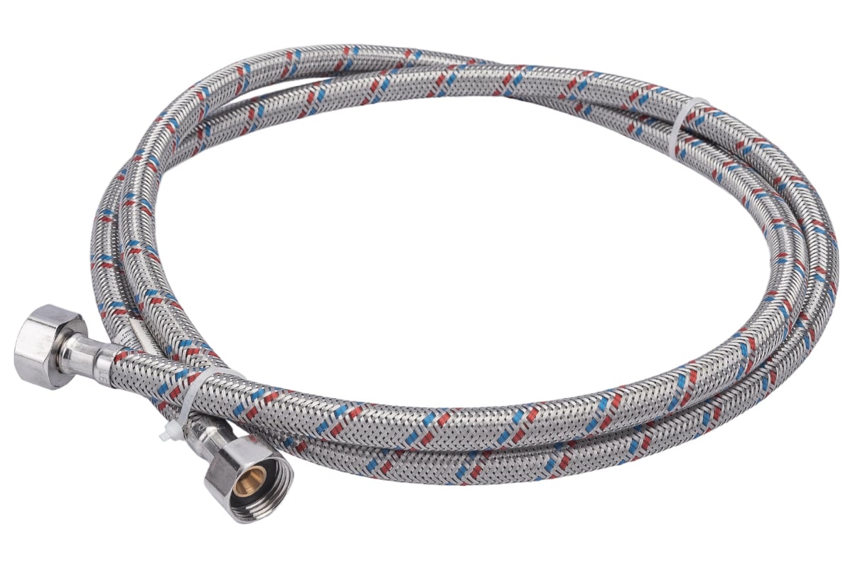 Подводка для воды СТМ сталь 1/2", гайка-гайка, 150 cм CWFHF150
