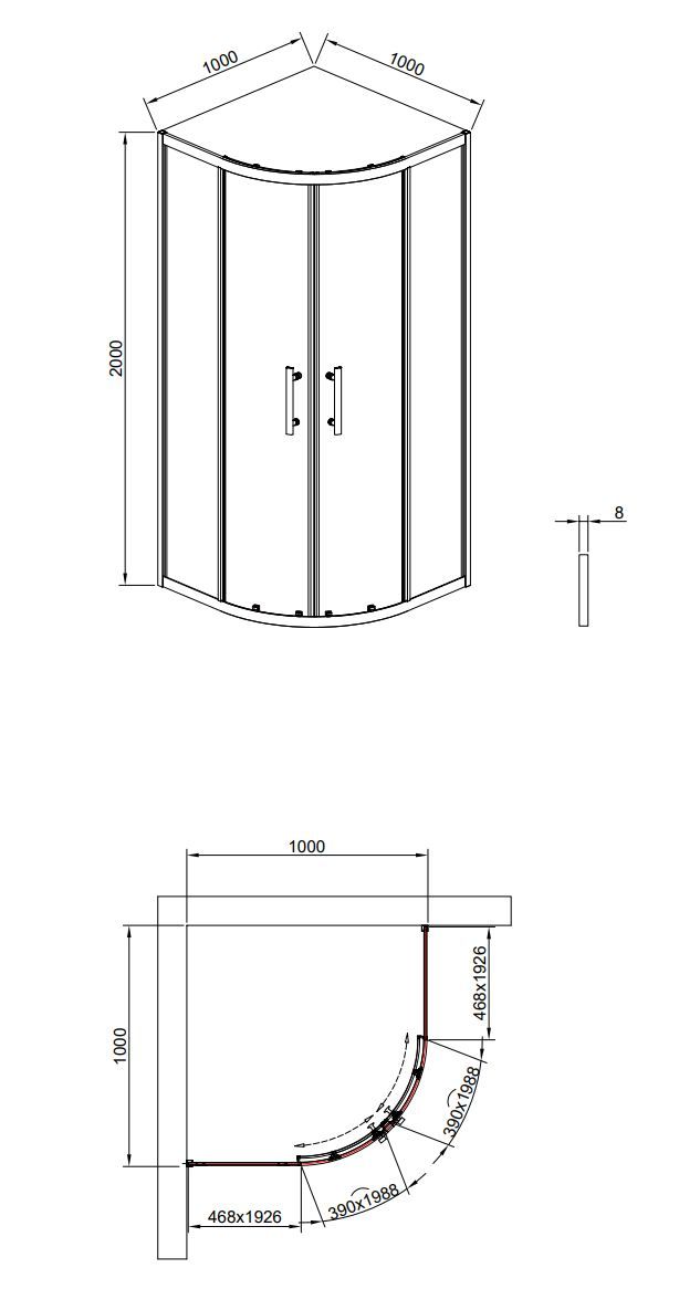 Душевой уголок Timo TPSS-100/17C-8 100x100 прозрачный, матовое золото T45