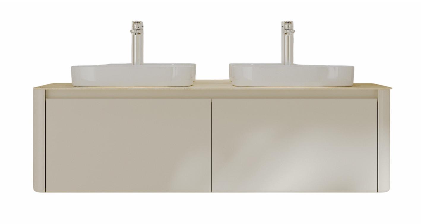 Мебель для ванной Black&White Universe U916.1400-2 Double 140 см, бежевый, две раковины Мебель для ванной Black&White Universe U916.1400-2 Double 140 см, бежевый, две раковины