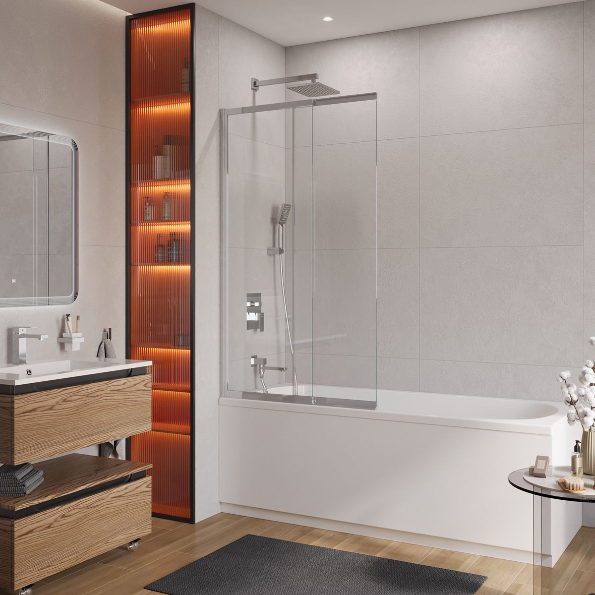 Шторка для ванны Cezares SLIDER-FIX-VF-11-100/150-C-Cr 100x150 прозрачная, хром