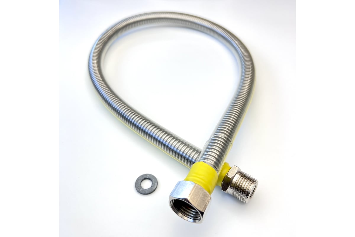Сильфон для газа TUBOFLEX в оплетке ПВХ 1/2", 0.8 м, ВР/НР 4829541