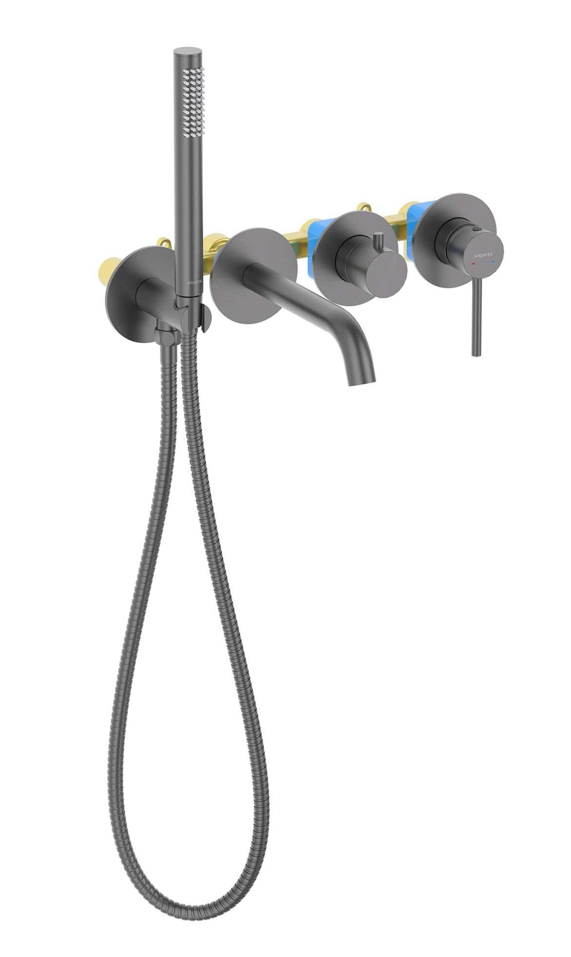 Смеситель для ванны Aquatek Европа AQ1344BGM оружейная сталь Смеситель для ванны Aquatek Европа AQ1344BGM оружейная сталь