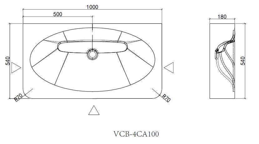 Тумба с раковиной Vincea Caprise 100 см светло-серый матовый