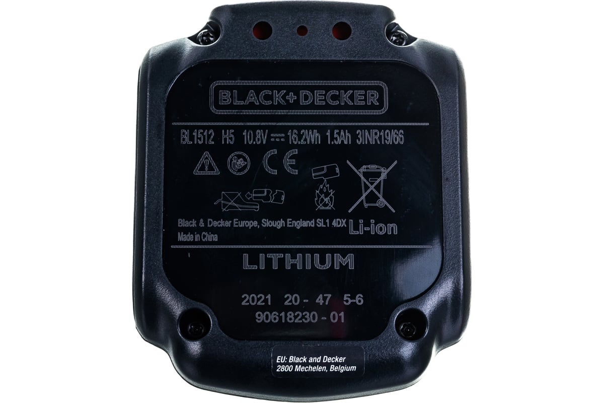 Аккумуляторная батарея Li-Ion (10.8 В, 1.5 Ач) Black&Decker BL1512-XJ