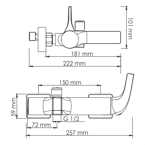 Смеситель для ванны WasserKRAFT Sauer 7101 золото