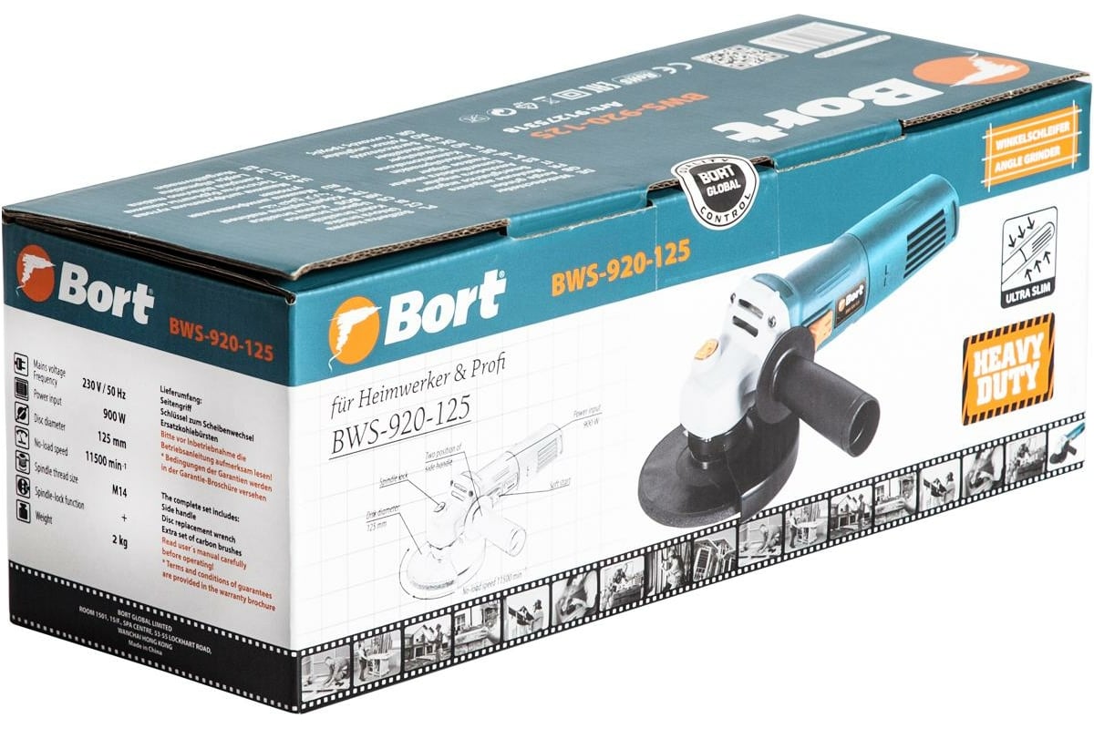 Угловая шлифовальная машина Bort BWS-920-125 91275318