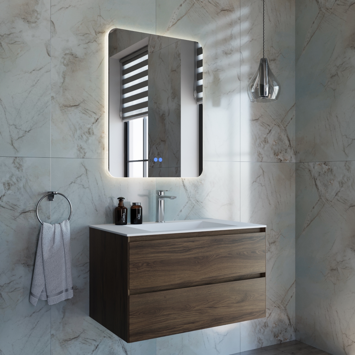 Тумба с раковиной Vincea Luka new 80 см C.Oak