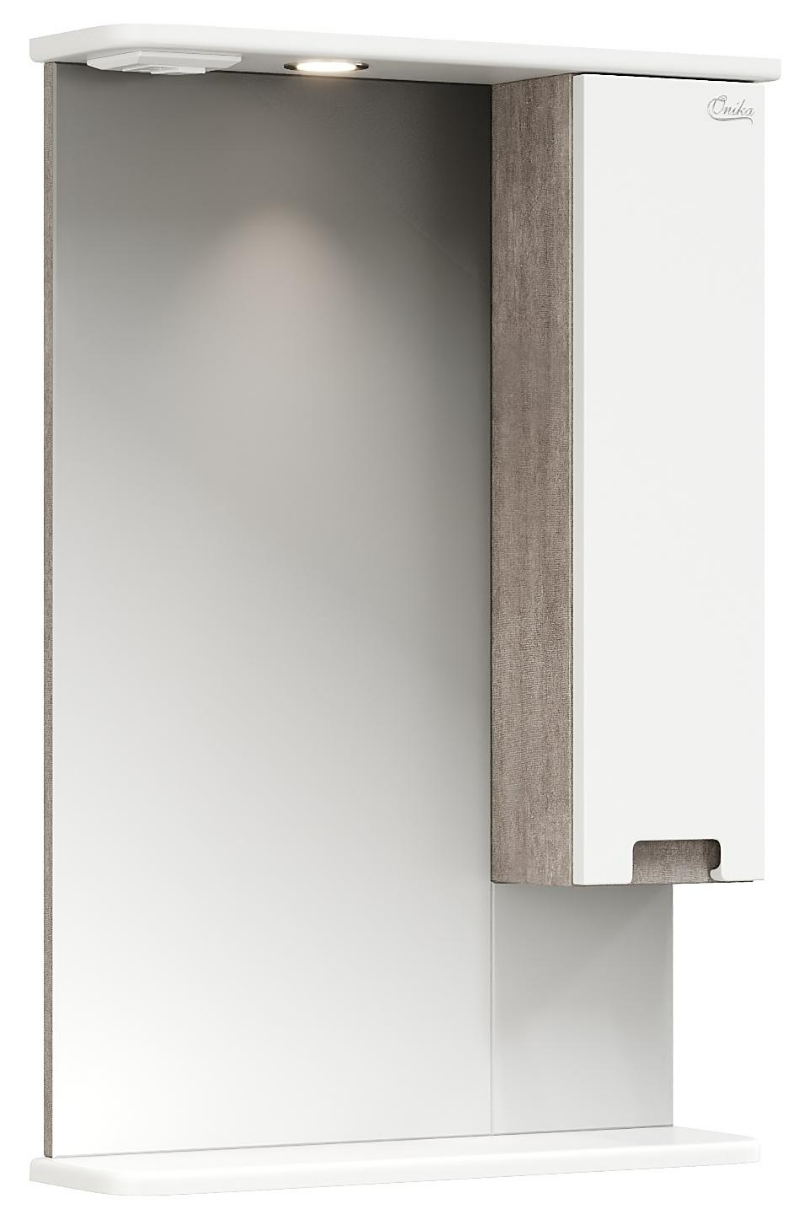 Зеркальный шкаф Onika Харпер 58 см белый матовый/мешковина, 205847