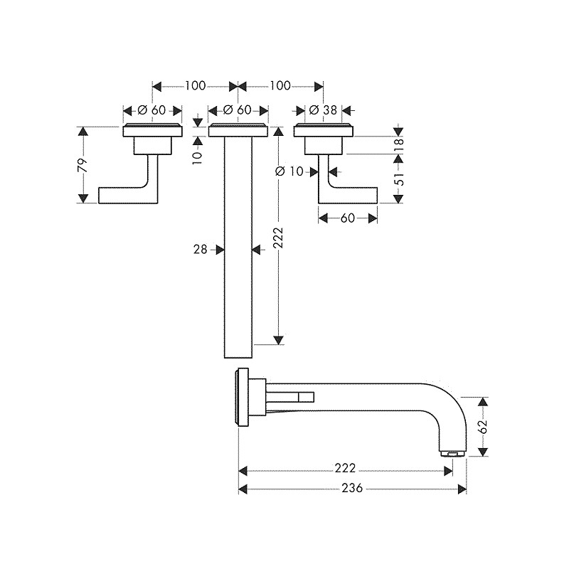 Смеситель для раковины Axor Citterio 39147000