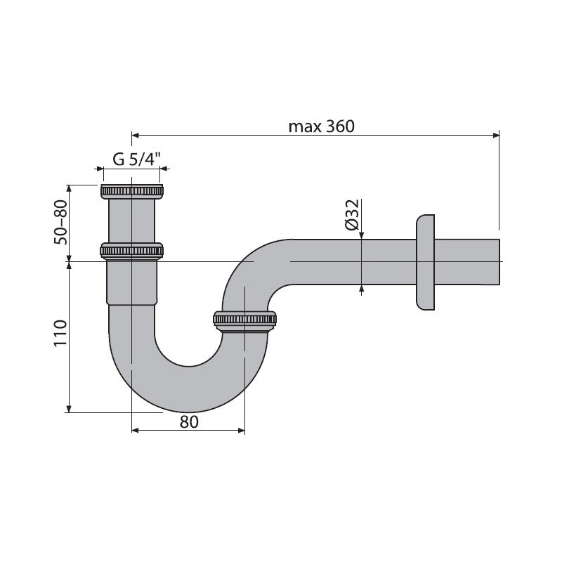 Сифон для биде Alcaplast A45E