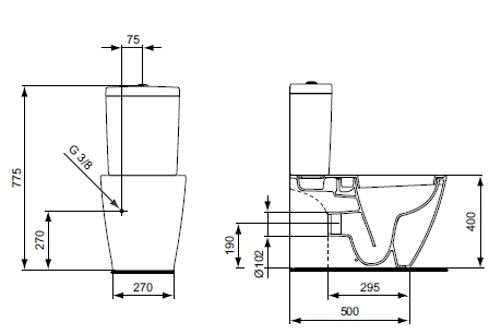 Бачок для унитаза Ideal Standard Connect CUBE E797001