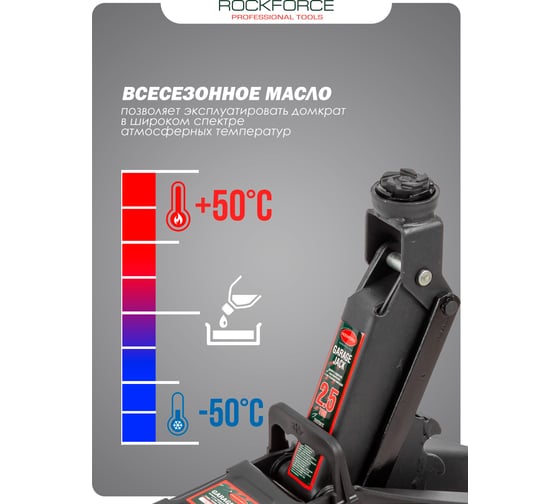 Домкрат Rockforce подкатной 2,5 т RF-TH22501CB(17351)