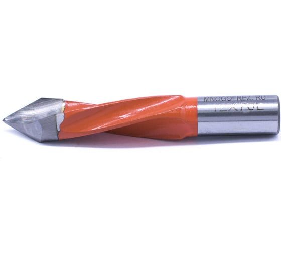 Сверло присадочное сквозное усиленное KJ2-V80208L (12х70 мм; хв-к 10 мм; левое вращение) МНОГОФРЕЗ 6633