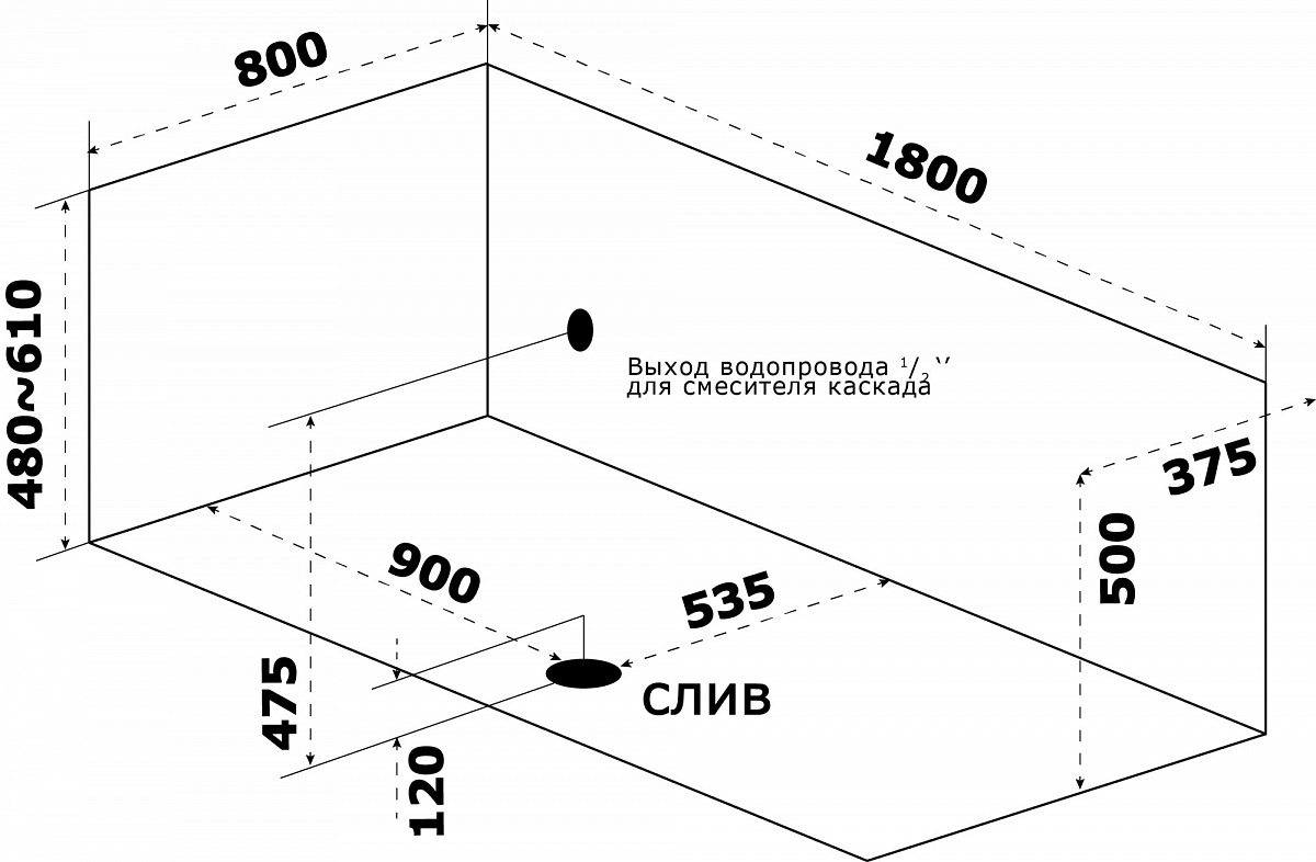 Акриловая ванна Azario Верда ВРВ0001 180x80