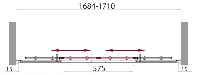 Шторка для ванны BelBagno Uno 170x145, прозрачная, 2 секции