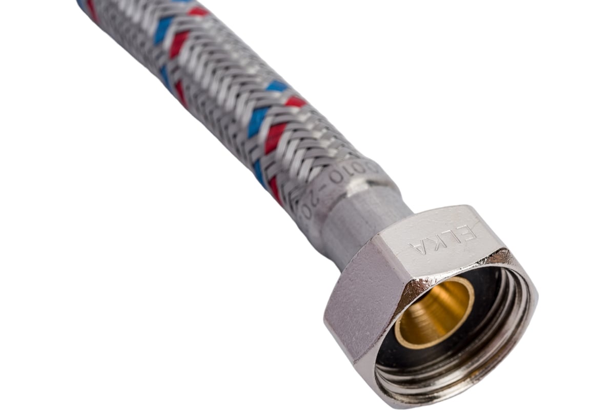 Подводка гибкая для воды с оплеткой из нержавеющей стали ELKA 1/2" х 50 см в/в ИС.100911