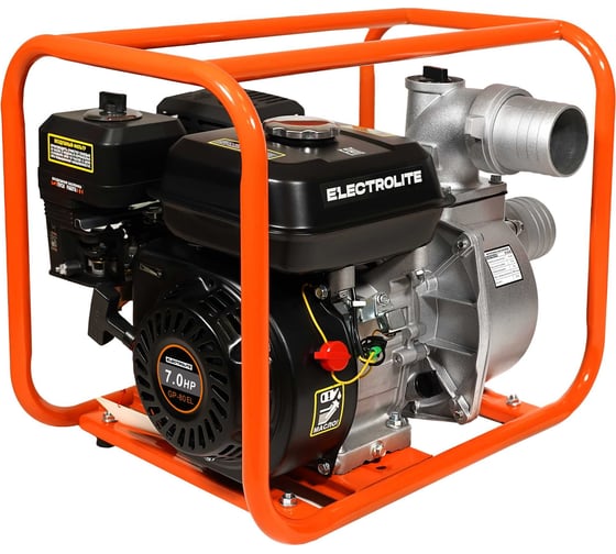 Мотопомпа Electrolite  GP-80 EL (ШК) 7л.с., 80мм, 1300л/мин, глубина всасывания 8м., макс. напор 30м., вес 25кг 2382