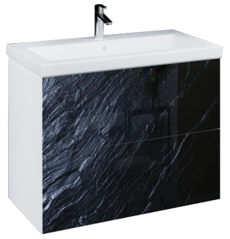 Мебель для ванной Marka One Lacio 80 см Black stone