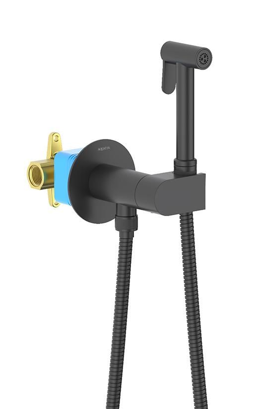 Смеситель Aquatek Оберон AQ1024MB с гигиеническим душем, черный матовый Смеситель Aquatek Оберон AQ1024MB с гигиеническим душем, черный матовый