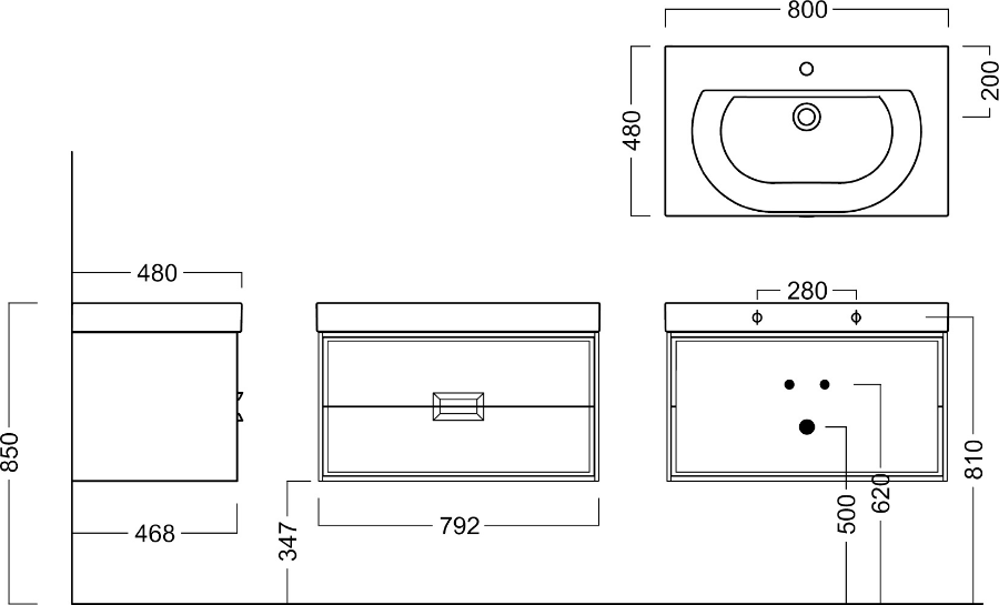 Мебель для ванной Kerama Marazzi Canaletto 80 см, белый матовый