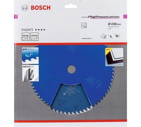 Диск пильный Expert for High Pressure Laminate (230x30 мм; 2.8/1.8 мм; 64T) Bosch 2608644356