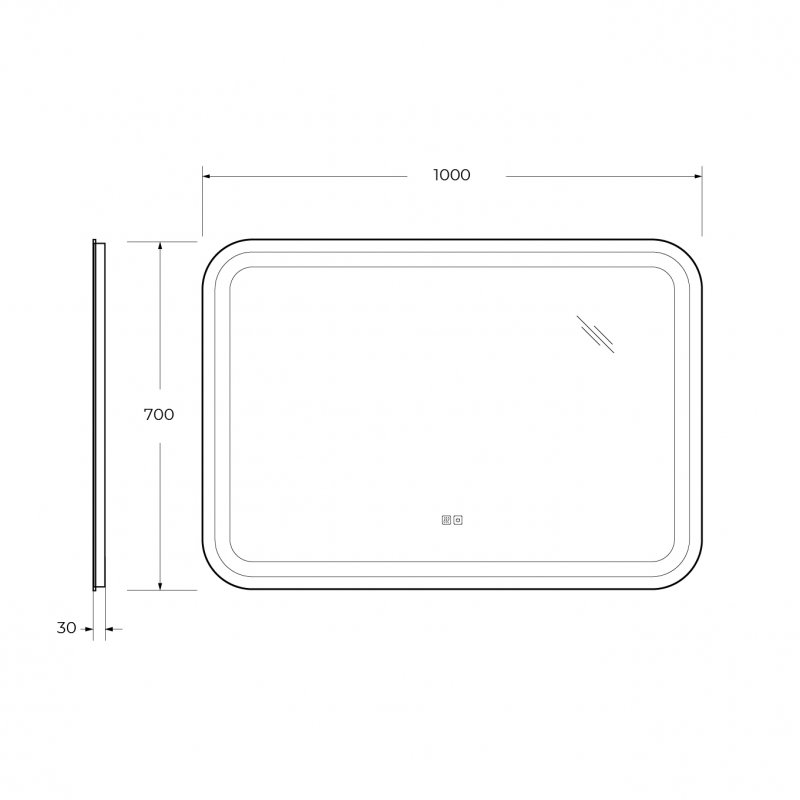 Зеркало Cezares Stylus 100x70 см с подсветкой, подогревом CZR-SPC-STYLUS-1000-700-TCH-WARM