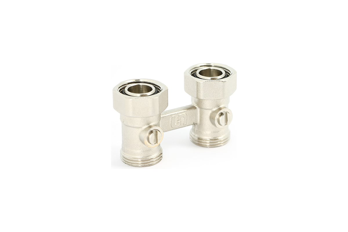 Прямой узел Uni-Fitt НВ 3/4"ЕК х 3/4"ЕК радиаторный, со встроенными кранами, 2-трубная система 192N3300
