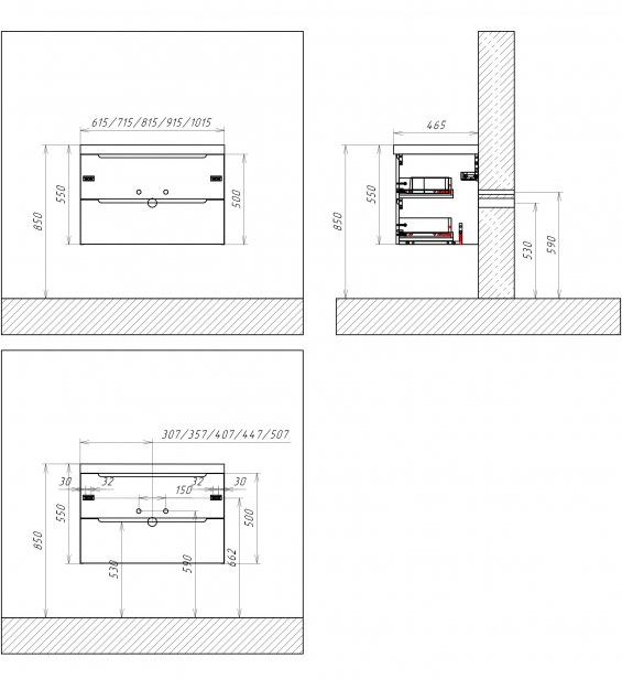 Мебель для ванной BelBagno Etna 100x46x50 см Rovere Nature