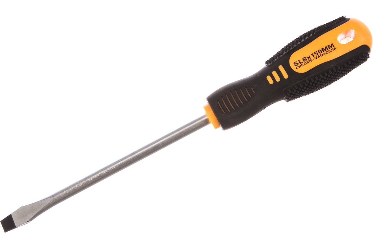 Шлицевая отвертка Rexant SL 8х150 мм, двухкомпонентная рукоятка 12-4724