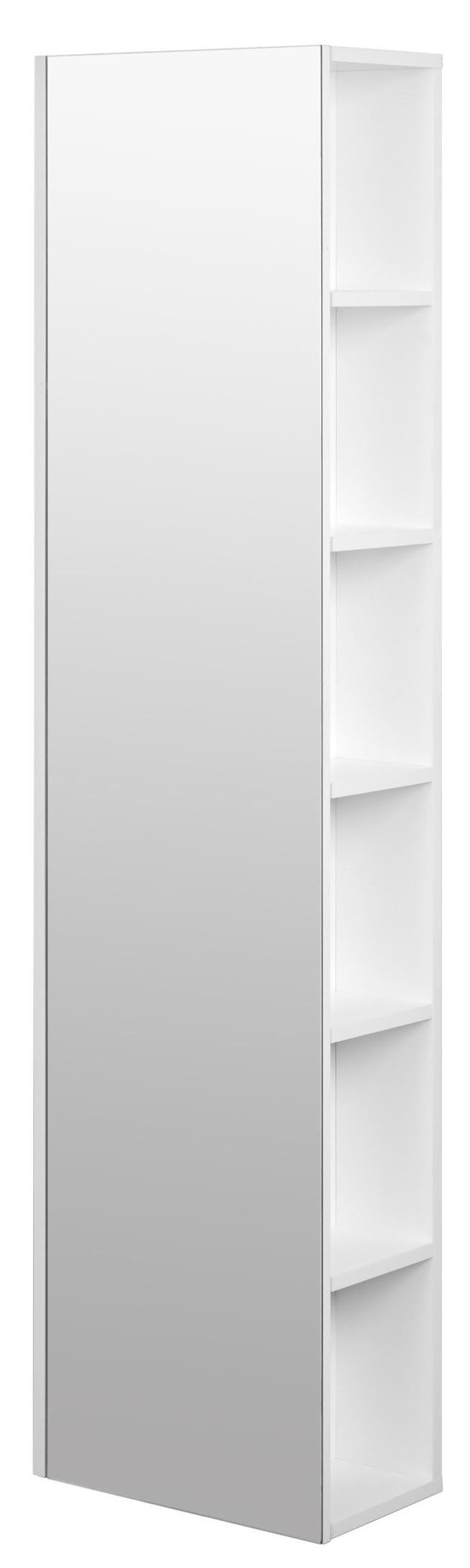Шкаф пенал Акватон Сканди 40 см с зеркалом, белый 1A253403SD010