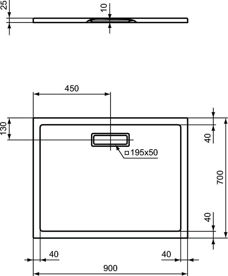 Поддон для душа Ideal Standart Ultra Flat New 90x70, белый глянцевый