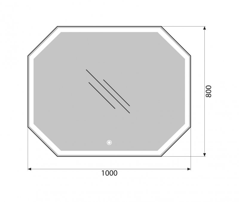 Зеркало BelBagno SPC-OTT-1000-800-LED-TCH 100x80 см