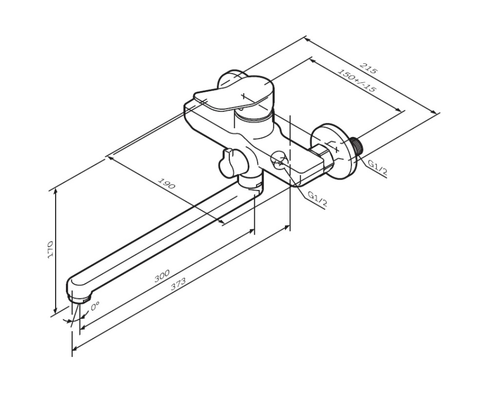 Смеситель для ванны AM.PM X-Joy F85A90000 хром