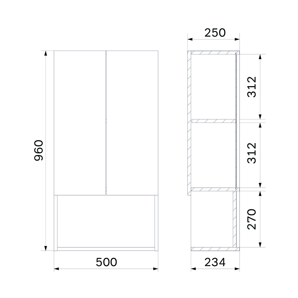 Шкаф подвесной Am.Pm X-Joy 50 см белый глянец M85CHX05021WG