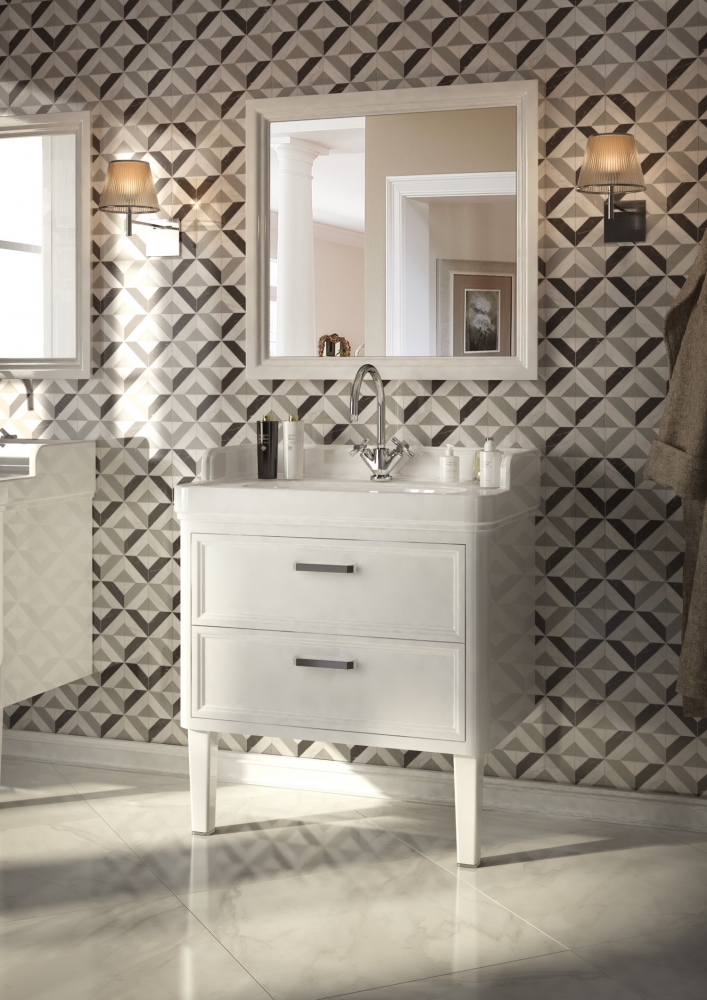 Тумба с раковиной Kerama Marazzi Pompei 80 см, 2 ящика белый