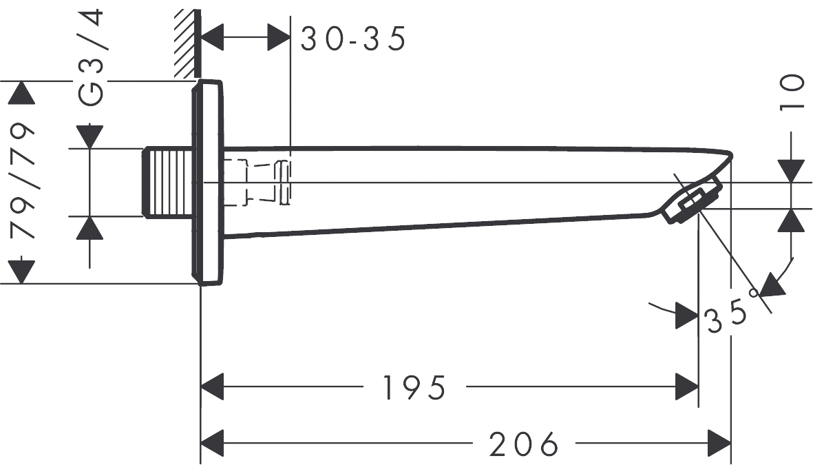 Излив для ванны Hansgrohe Logis 71410000