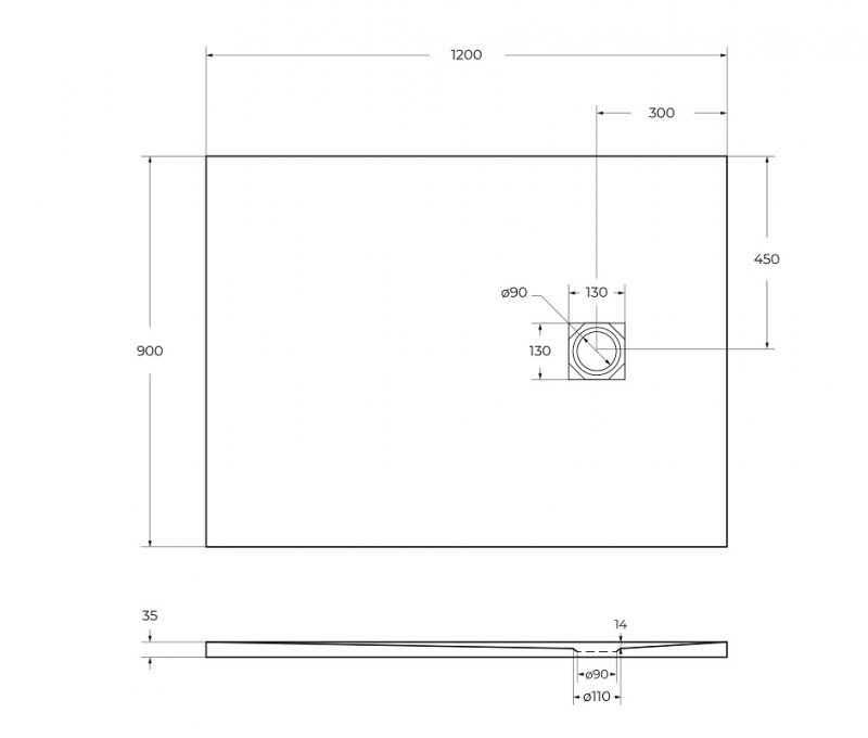 Поддон для душа BelBagno TRAY-MR-UNO-AH-120/90-35-W-CR 120x90 белый