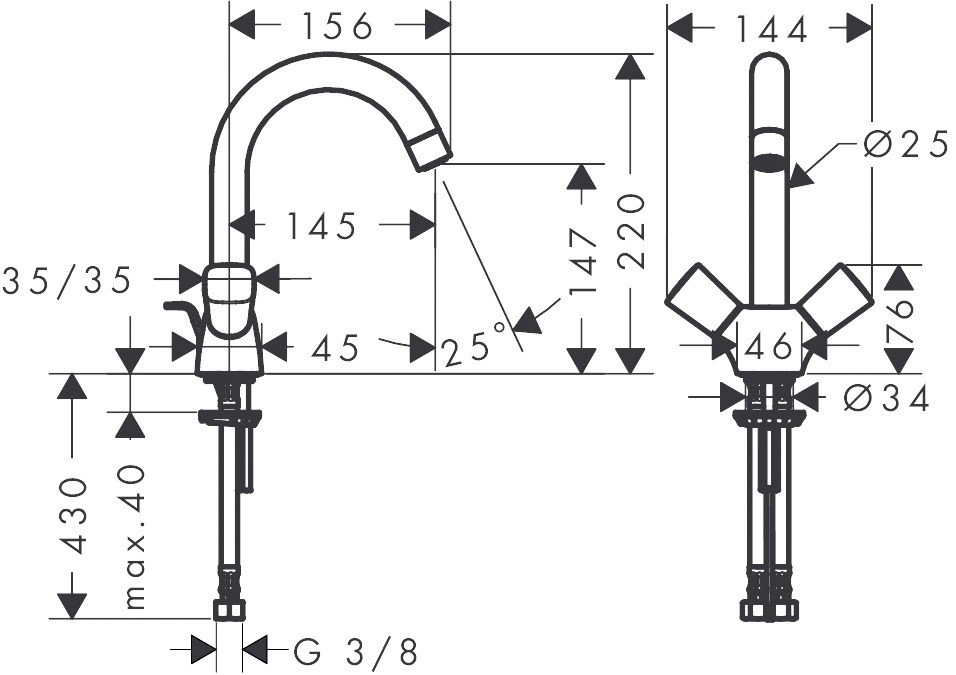 Смеситель для раковины Hansgrohe Logis 71222000