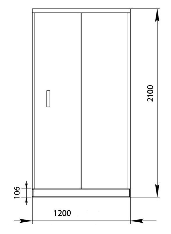 Душевая дверь Aquanet Alfa NAA6121 120x200, прозрачное стекло