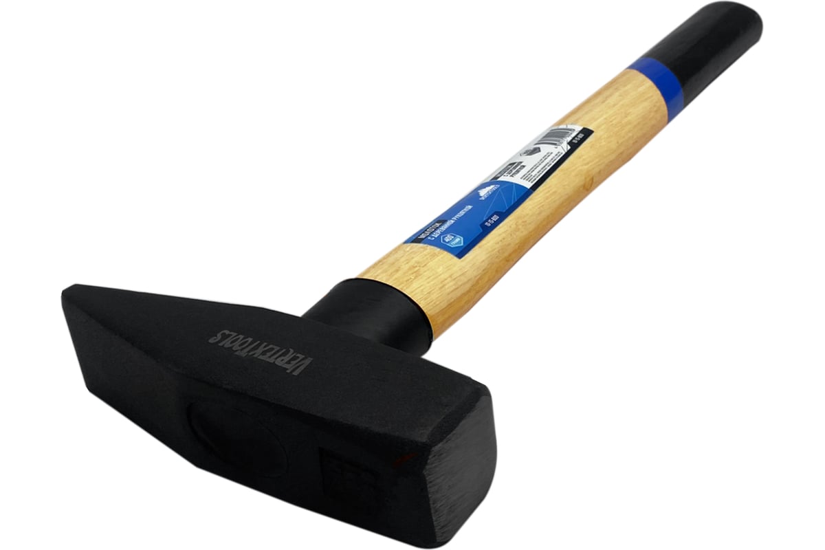 Слесарный молоток Vertextools 400 г, квадратный боек, деревянная рукоятка 10-15-400