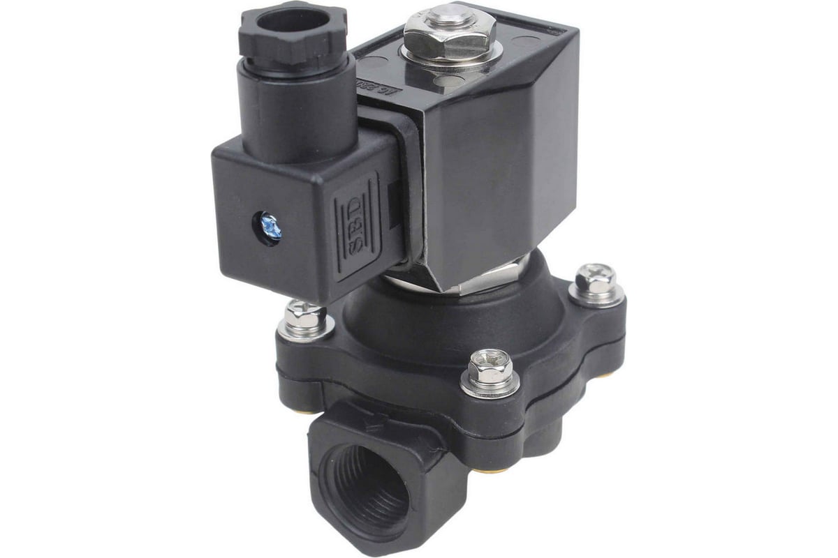 Электромагнитный клапан DN.ru VS2W-503N-NC Ду40 Ру6 пластик, резьба 1 1/2" NBR 220B AC D130-01267