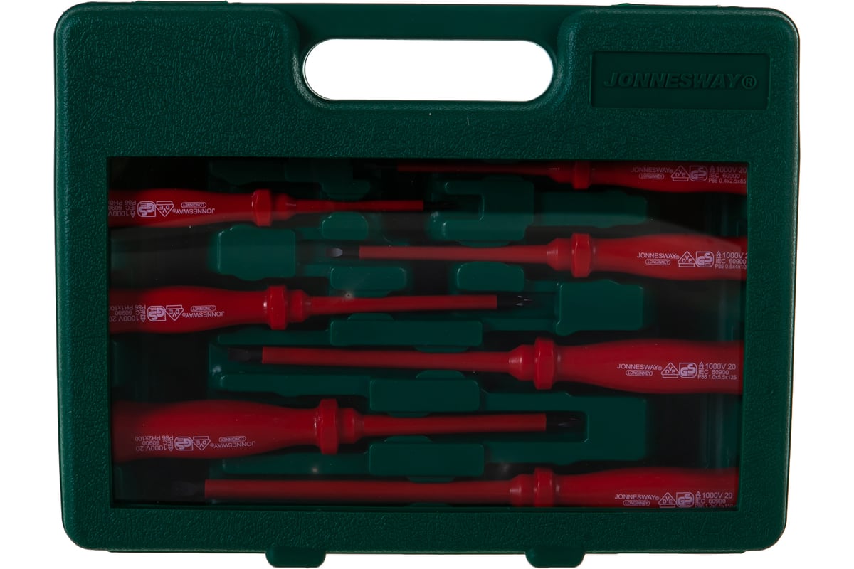 Набор диэлектрических отверток SL 0,4х2,5х85-1,2х6,5х150 и PH Jonnesway D02AP08S
