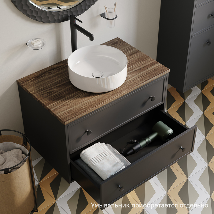 Тумба со столешницей Iddis Torr 80 см, МДФ макадамия орех