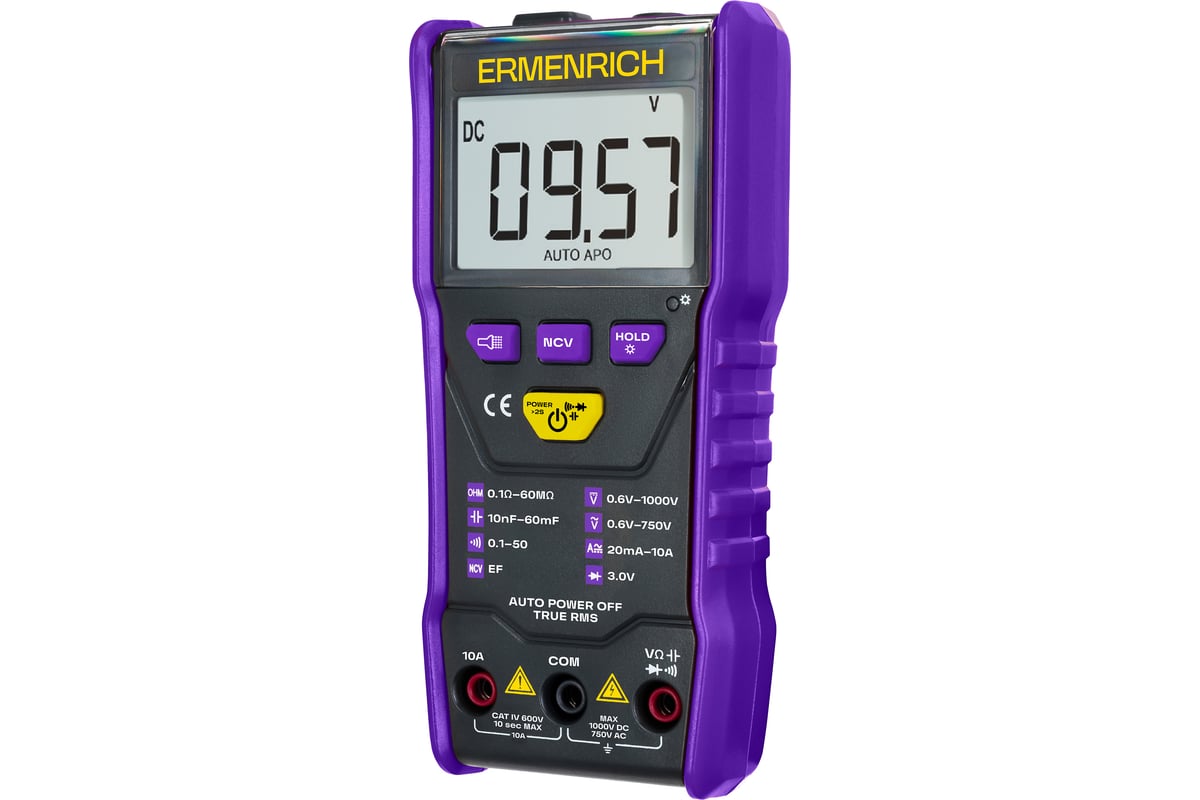 Цифровой мультиметр Ermenrich Zing TC20, фиолетовый 83844