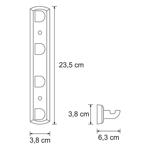 Крючок WasserKRAFT Kammel K-8374WHITE, планка 4 крючка