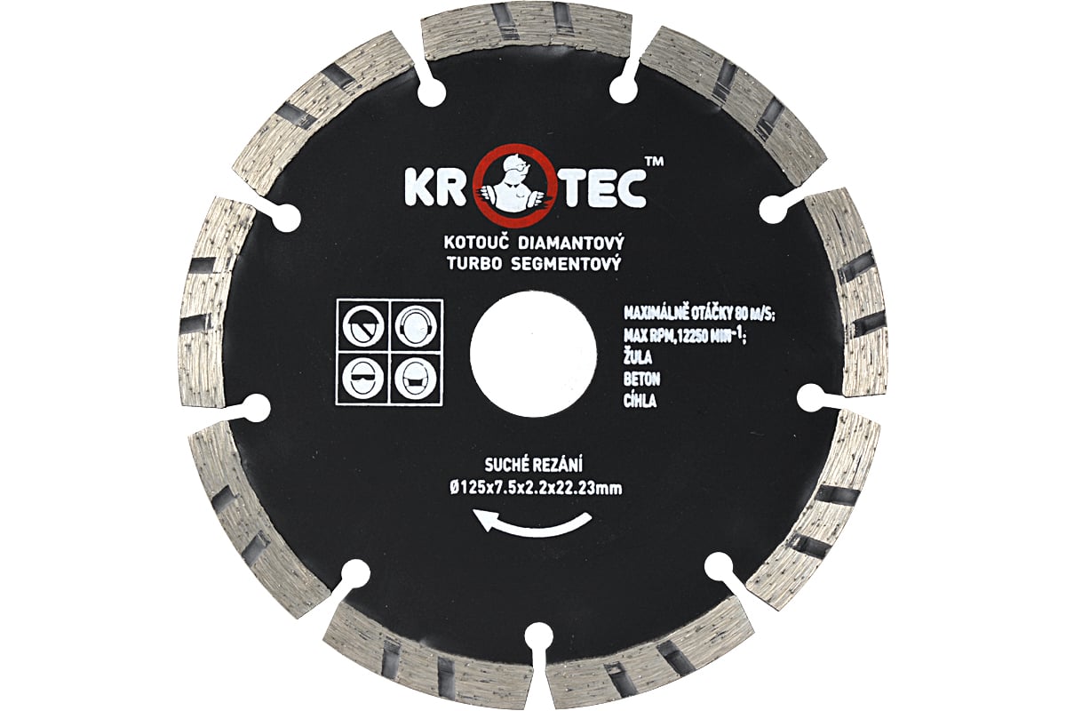 Диск алмазный турбо сегментный (125x22.2 мм) KROTEC 5606012
